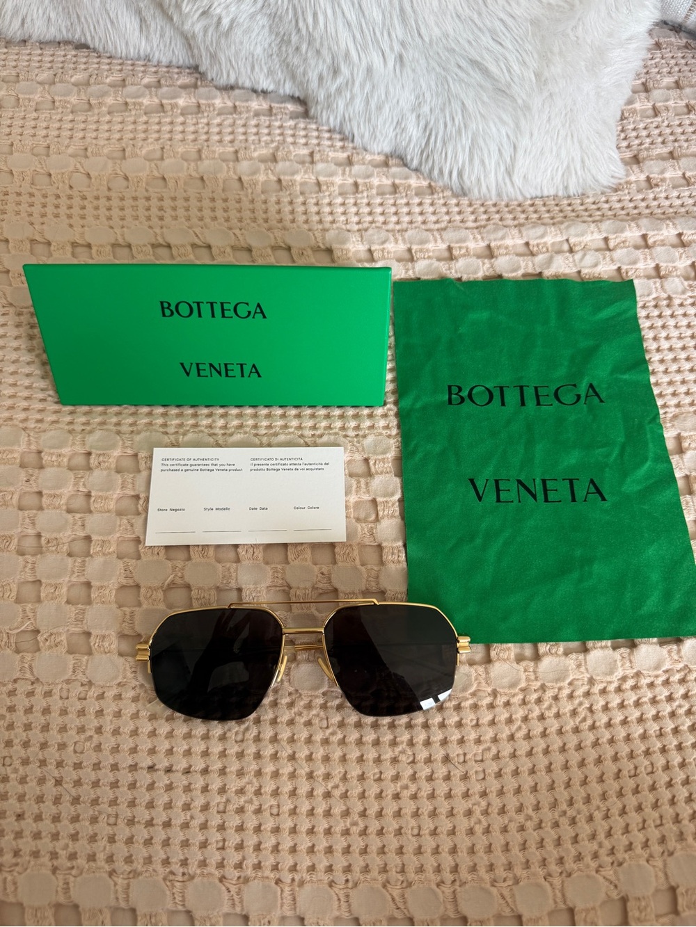 Bottega Veneta Gold Frame sunglasses